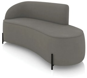 Sofá 3 Lugares Orgânico 180cm Pé Ferro Preto Morgan Suede D03 - D'Rossi - Grafite