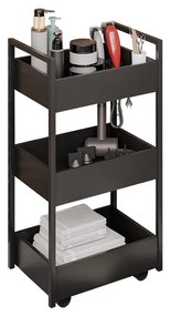 Carrinho de apoio Estética Salão Industrial 3 Prateleiras Lille Preto/Pto M12 - D'Rossi