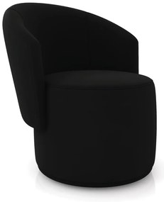 Poltrona Decorativa Orgânica Fixa para Sala Malu Veludo M11 - D'Rossi - Preto