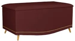 Calçadeira Baú Solteiro 90cm com Tachas Imperial J02 Veludo Bordô - Mp