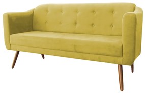Namoradeira Bruna 1,60 m 3 Lugares Pés Palito Suede Amarelo