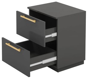 Mesa Cabeceira Quarto 50cm com 2 Gavetas Magna Alasca V01 - D'Rossi