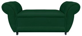 Recamier com Baú Grécia 195 cm Namoradeira Calçadeira Suede Verde D'Rossi