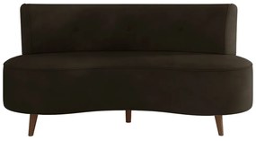 Sofá Living 2 Lugares 160cm Aang Pés Palito Veludo Marrom G33 - Gran Belo