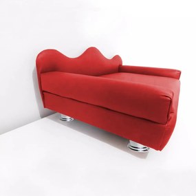 Cama Sofá Pet Meg Para Cães E Gatos Elegante e confortável Courino Vermelho