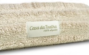Toalha de Banho 100% Algodão jogo com 2 banho 2 rosto 1 piso Fio Penteado Branca e Bege