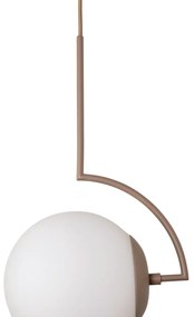 Pendente Allen 20X25,6X42,8Cm 1Xe27 Mini Bulbo G45 Alumínio E Globo Ø2... (MR-T - Marrom Texturizado, FOSCO)