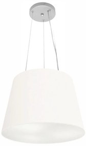 Lustre Pendente Cone Md-4152 Cúpula em Tecido 30/40x30cm Branco - Bivolt