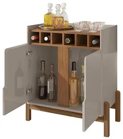Bar Adega Lizz Off White/Cedro - Casa D Móveis
