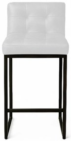 Banqueta Cozinha Alta com Encosto Industrial Preto Lirina PU C05 - D'Rossi - Branco