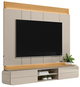 Painel Home Decorativo Zendaya MDP/MDF TV até 75 Polegadas Portas Tauari/Off White G77 - Gran Belo