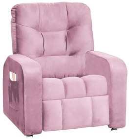 Poltrona do Papai Azera Mx7 Reclinável Veludo Rosa - Matrix