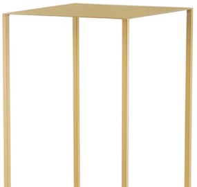 Mesa De Apoio em Metal Cubo Vazado com Tampo Dourado G M02 - D'Rossi