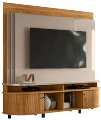 Estante Painel de TV 65 Pol 183cm Ramona Z10 Fendi/Naturale - Mpozenat