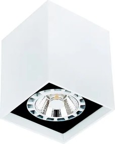 Plafon De Sobrepor Alum&amp;amp;#xED;nio 8x8cm Cube - PRETO / BRANCO