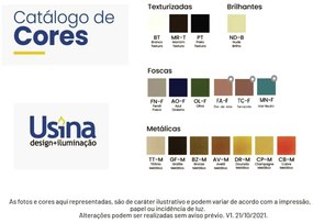 Pendente Tule Ø50X25,5Cm 1Xmr16 - Usina 25122/50 (BT - Branco Texturizado, TT-M - Titânio Metálico)