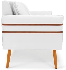 Namoradeira 02 Lugares Mari Corino Pés Palito Castanho - D'Rossi - Branco