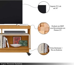 Rack Decorativo Merlim 2 Nichos até 50 Cinamomo/OffWhite G97 - Gran Belo