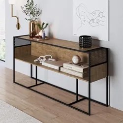Aparador Para Sala de Estar Pés Metálicos York Vermont/Preto - Artesan