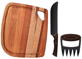 Jogo para Churrasco Tramontina Black Aço Inox Madeira 3 Peças