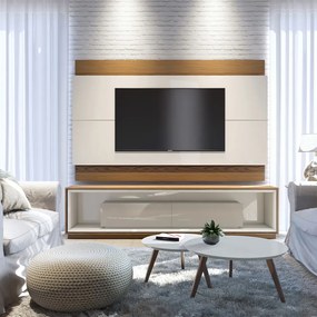Painel Decorativo Sala de Estar 218cm Julien Off White/Freijó G29 - Gran Belo