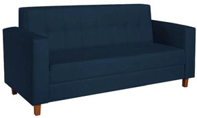 Sofá 2 Lugares Denver Suede Azul Marinho - ADJ Decor