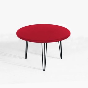 Mesa de Centro Decorativa Sandy Pés Hairpin Legs Preto Tampo Vermelho