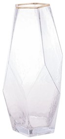 Vaso De Vidro Com Borda Dourada Taj 13cm X 23,5cm 29110 Wolff