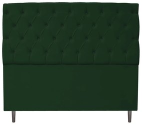 Cabeceira Estofada Liverpool 195 cm King Size Suede Verde - ADJ Decor