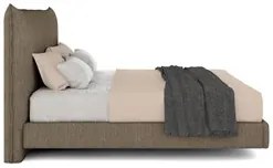 Cama Casal Flutuante Com Cabeceira 140cm Lyra S05 Linho Marrom - Mpoze