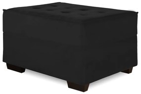 Puff Decorativo Coímbra 60x80 Suede Preto