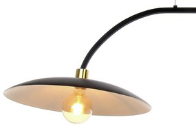 Pendente Sunflower Barra Curva Mista 45X50X140Cm 02Xled 5,5W 2700K 01X... (PRETO, 110v)