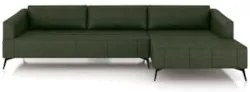 Sofá 5 Lugares 346cm Com Chaise Direito Eko Couro Verde Z55 - Mpozenat