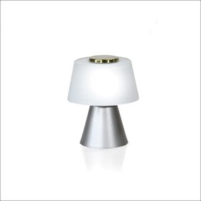 Abajur Mushroom Ø13X16,5Cm Metal Alumínio E Vidro 02Xg9 - Old Artisan... (BRANCO / DOURADO BRILHO)