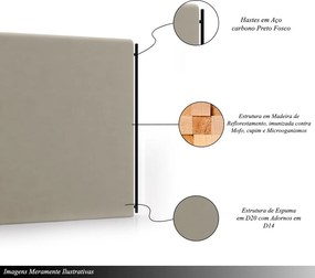 Cabeceira Design para Cama Queen Bezos Pés em Madeira Veludo Bege G91 - Gran Belo