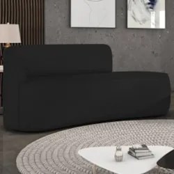 Sofá 2 Lugares Para Sala 140cm Orgânico Wendi Linho Preto I01  - Mpoze
