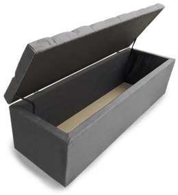 Calçadeira Baú Solteiro 100cm Nicole Capitonê Suede Cinza - Sheep Estofados - Cinza