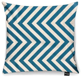 Capa para Almofada Tecido Estampado Zig Zag Azul Turquesa D90 D03 - D'Rossi