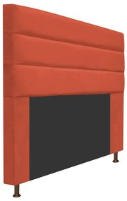 Cabeceira Estofada Turim 160 cm Queen Size Suede Terracota - ADJ Decor