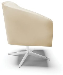 Poltrona Decorativa Giratória Cromada Stella Sintético D03 - D'Rossi - Bege