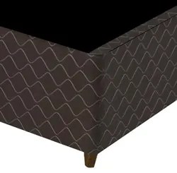 Base Para Cama Box Casal 138cm Poliéster Bordado Flora Marrom - Gazin