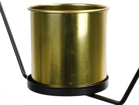 Vaso Decorativo Metal para Pendurar Dourado e Preto 29x33 cm - D'Rossi