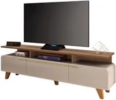Rack Bancada de TV 70 Pol 200cm Amago H01 Castanho/Off - Mpozenato
