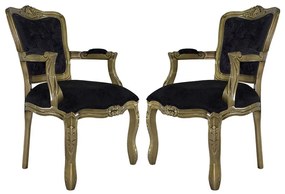 Conjunto 02 Poltronas Luis Xv - Wood Prime 230795 Liso