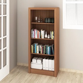Armário Estante Alto para Escritório Home Office ME4137 MDP Amendoa G69 - Gran Belo