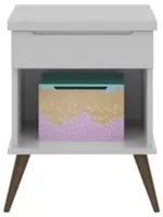 Mesa de Cabeceira Infantil 1 Gaveta Mel Z39 Cinza - Mpozenato
