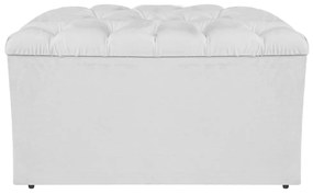 Calçadeira Estofada Liverpool 90 cm Solteiro Corano Branco - ADJ Decor