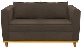 Sofá 2 Lugares Europa Suede Marrom ADJ Decor
