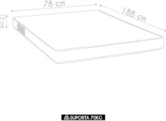 Colchão Solteiro Light Liso Espuma D23 Viscopoli 78x188x12cm - Ortobom