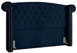 Cabeceira Cama Box Casal 140cm Provença Z37 Veludo Azul Marinho - Mpoz